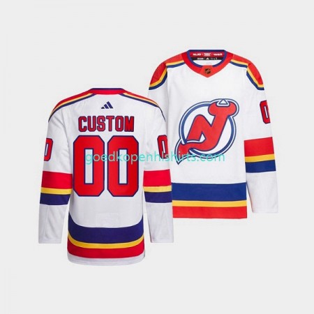 New Jersey Devils Custom Adidas 2022-2023 Reverse Retro Wit Authentic Shirt - Mannen